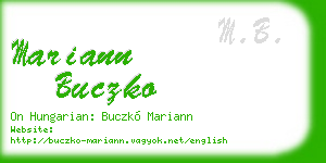 mariann buczko business card